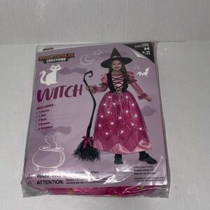 Spooktacular Creations New Pink Witch Costume for Kids Size Medium 8-10 Years